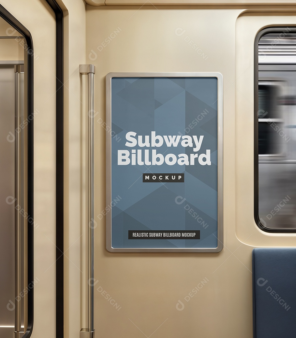 Mockup Anúncio Publicitário Em Metrô PSD Editável