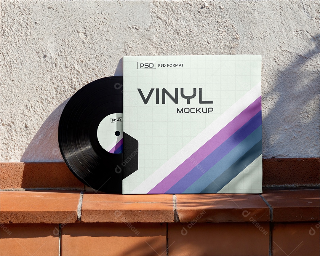Disco de Vinil PSD editável Mockup