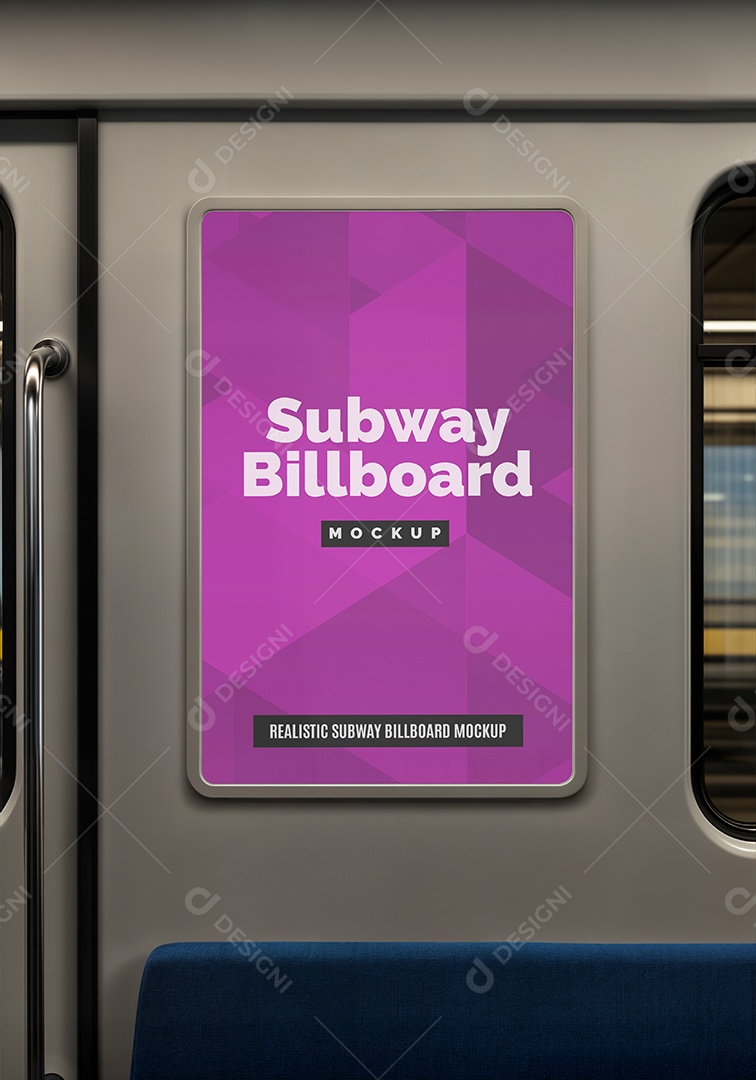 Mockup Anúncio Publicitário Em Metrô PSD Editável