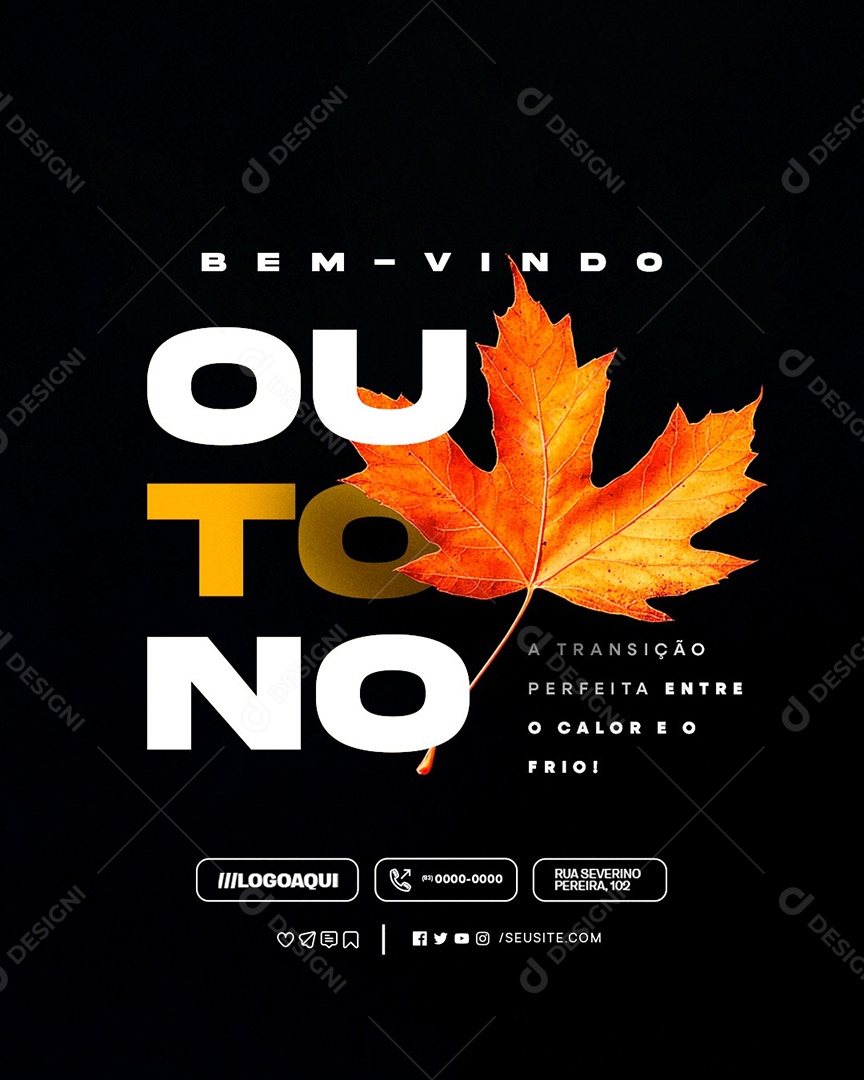 Bem Vindo Outono Social Media PSD Editável