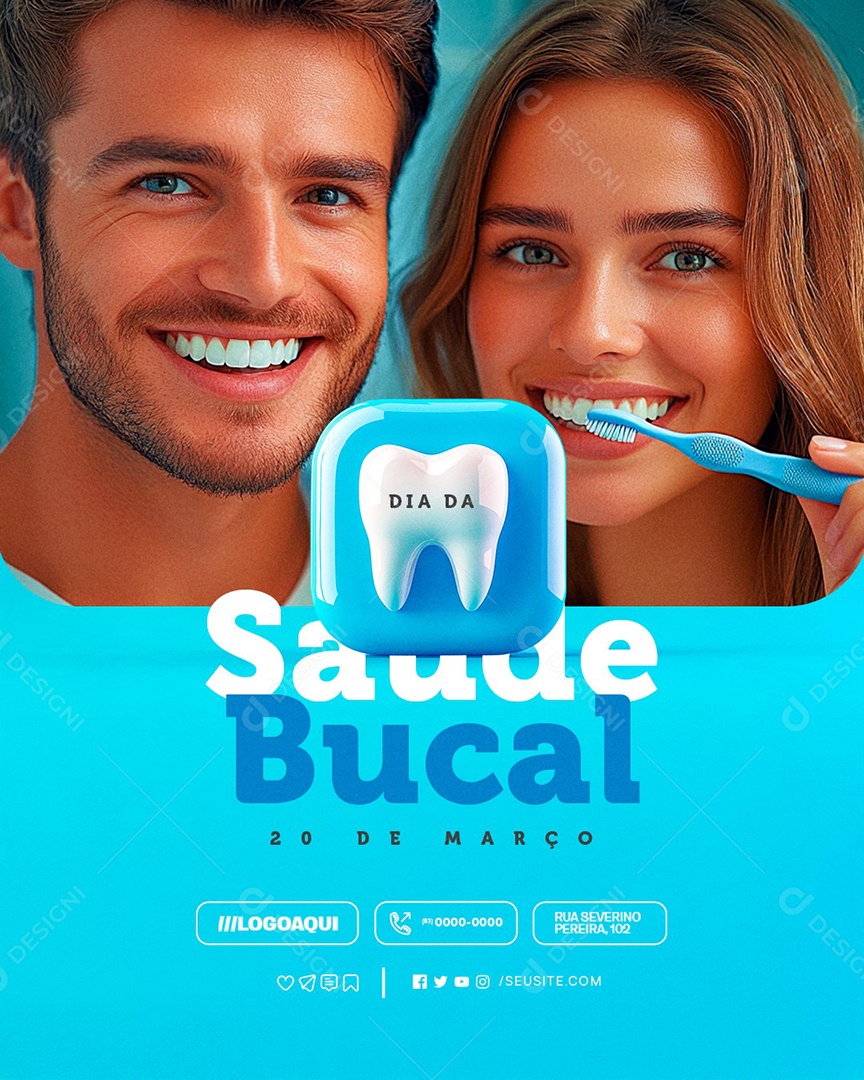 Dia da Saúde Bucal 20 de Março Social Media PSD Editável