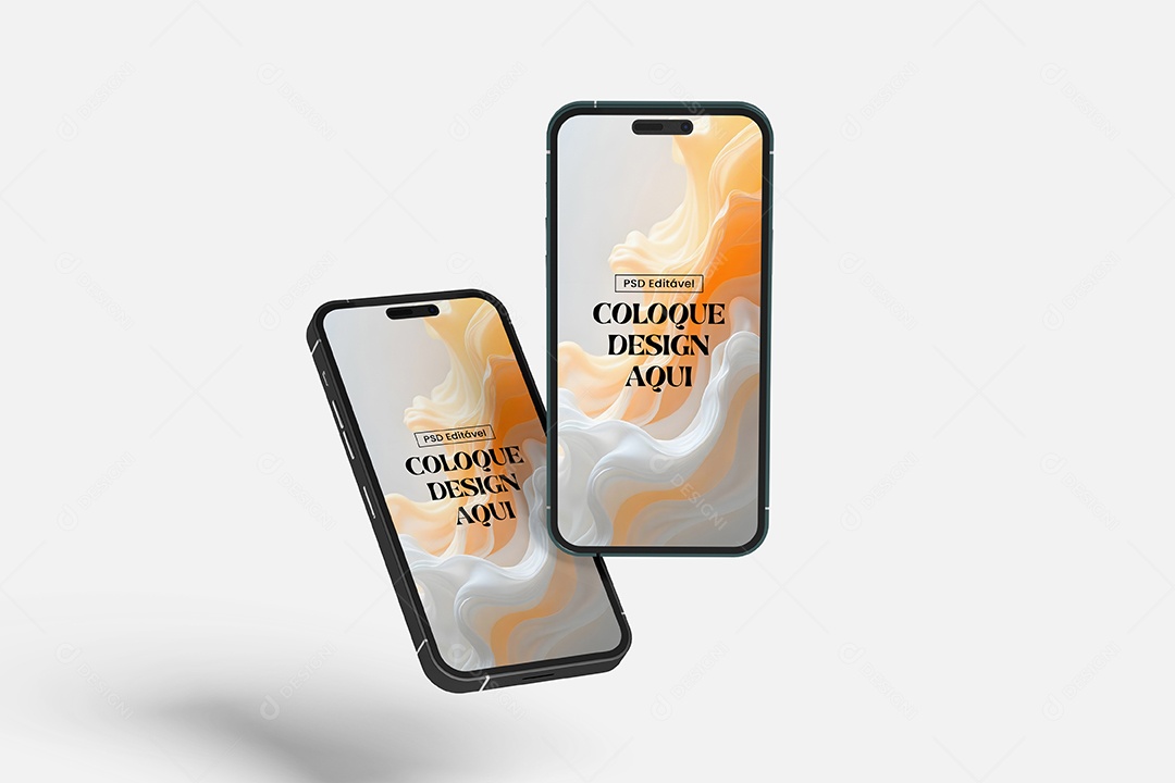 Mockup iPhones de Frente PSD Editável