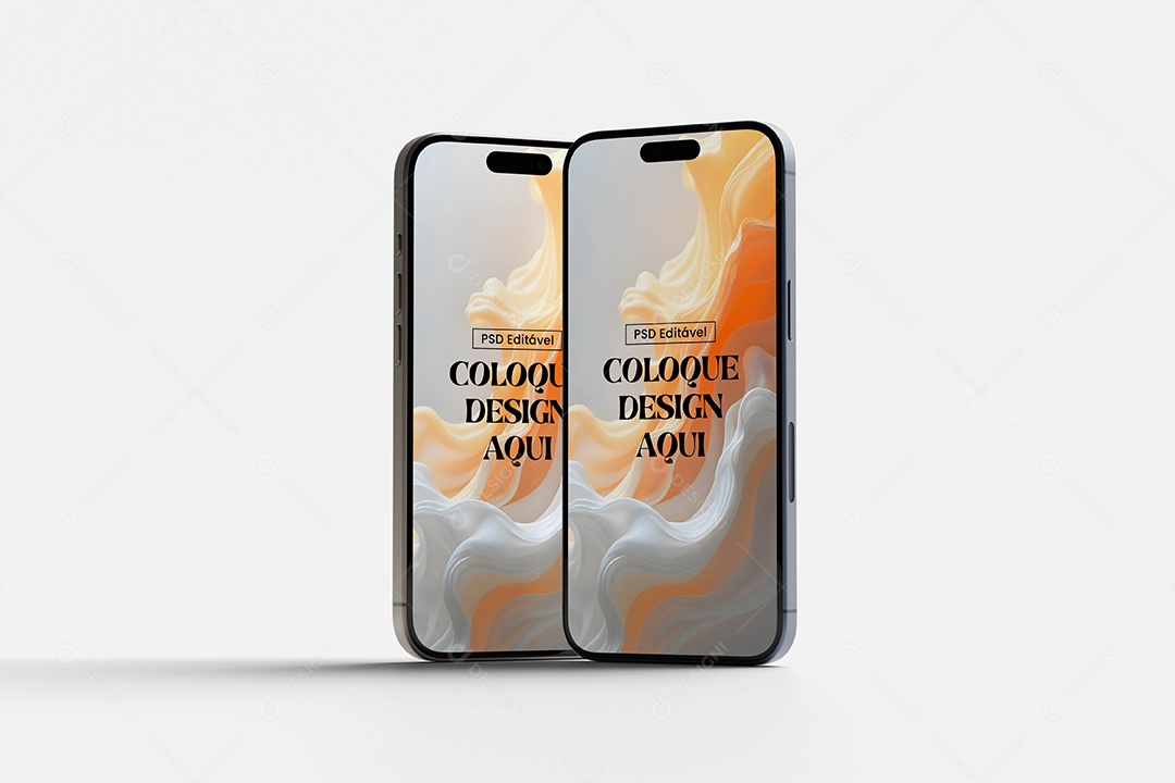 Mockup iPhones de Frente PSD Editável