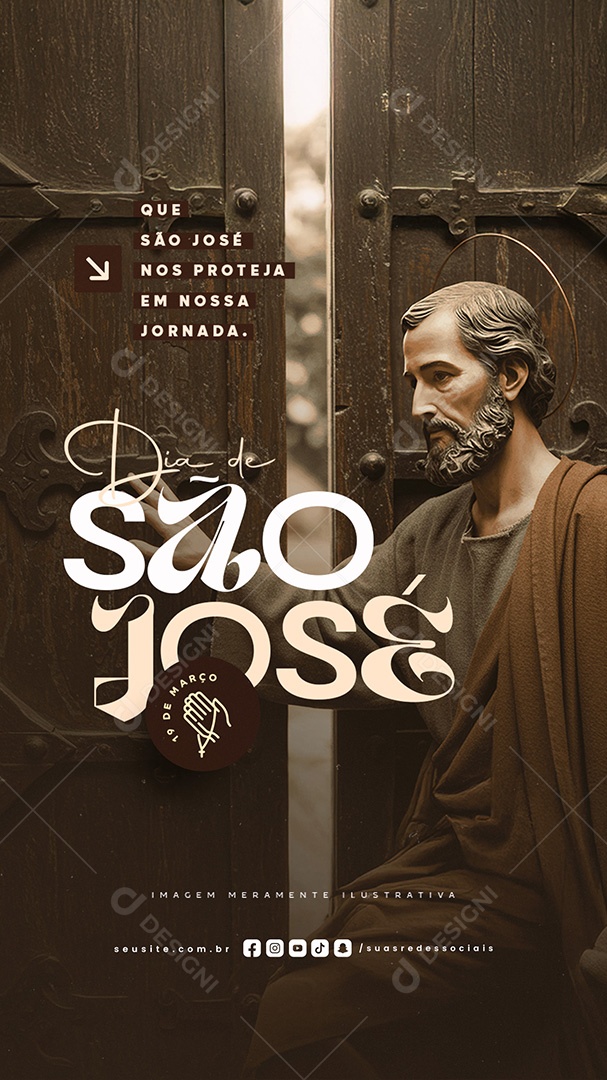 Story Social Media Dia de São José 19 de Março PSD Editável
