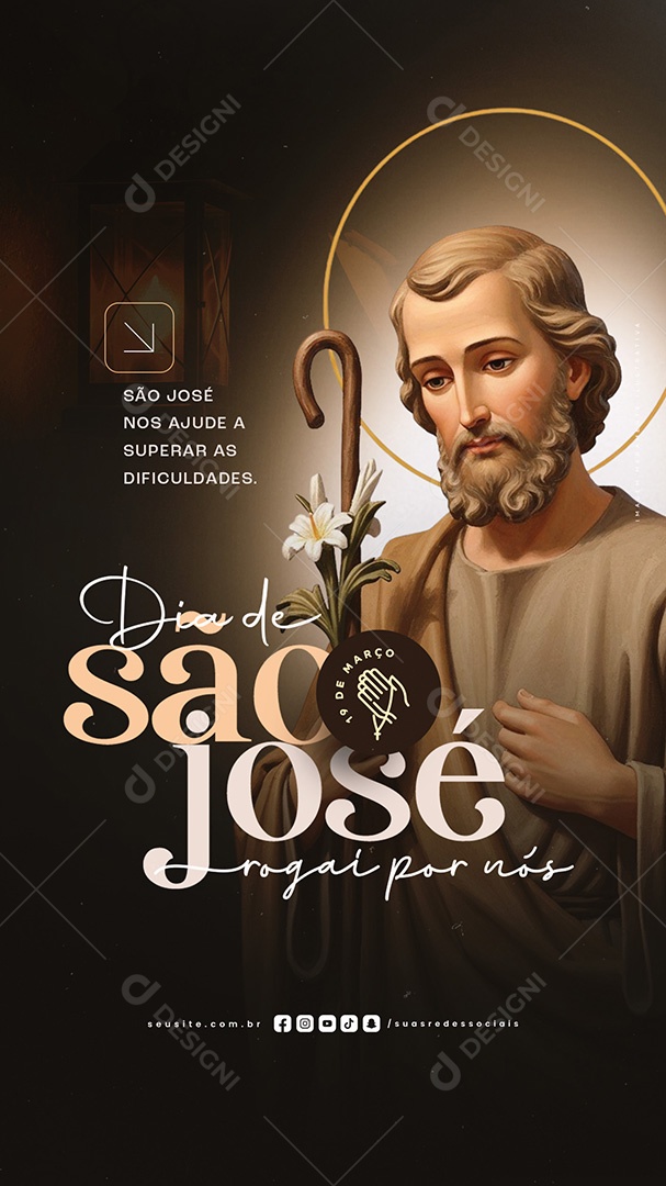 Story Dia de São José 19 de Março Ajude a Superar Social Media PSD Editável