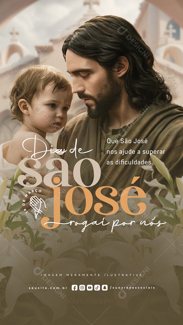 Story Dia de São José 19 de Março Social Media PSD Editável