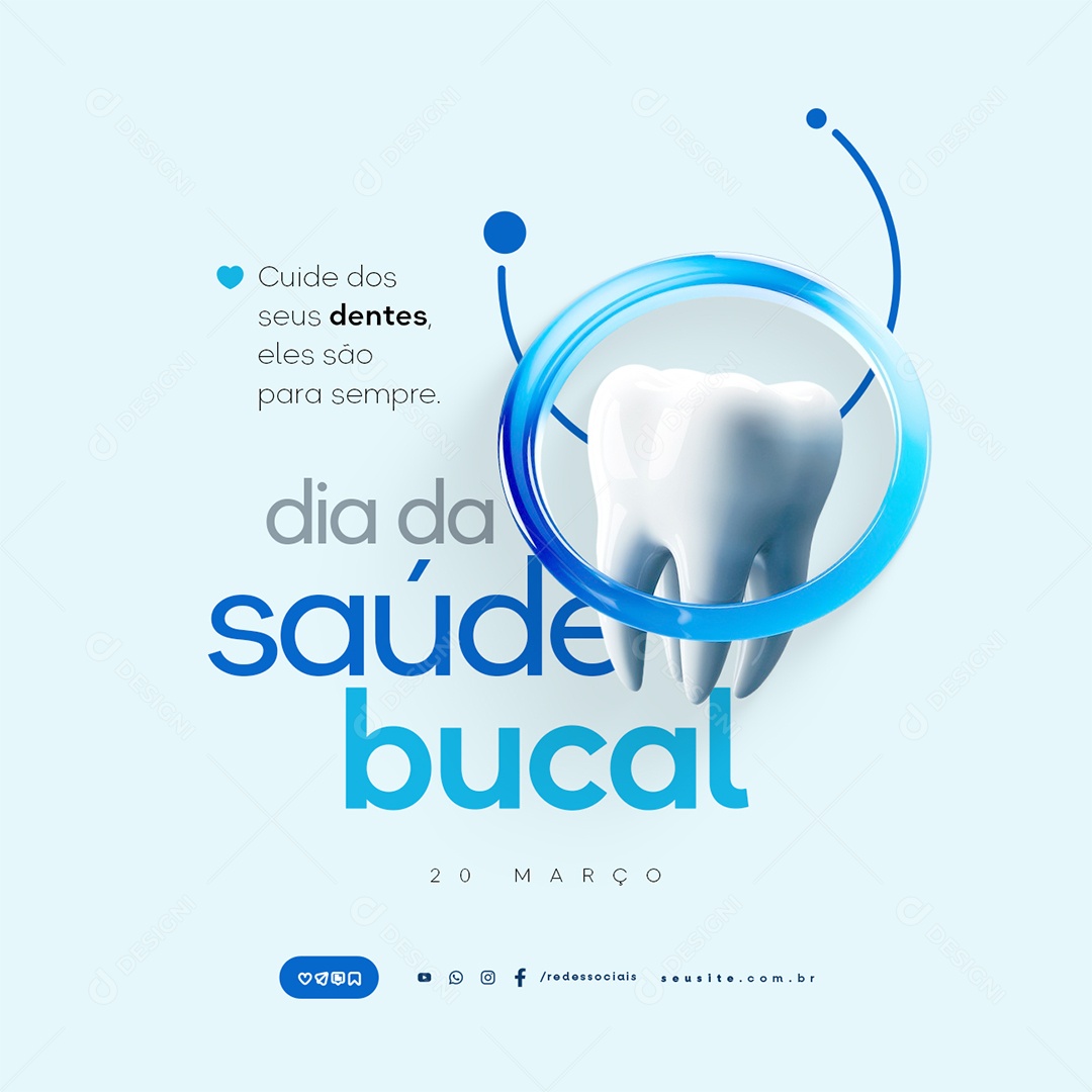 Dia da Saúde Bucal 20 de Março Social Media PSD Editável