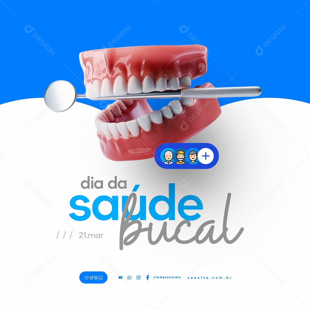 Dia da Saúde Bucal 20 de Março Social Media PSD Editável