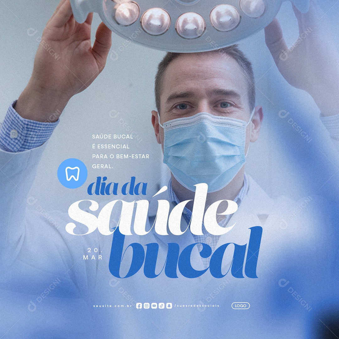 Dia da Saúde Bucal 20 de Março Social Media PSD Editável