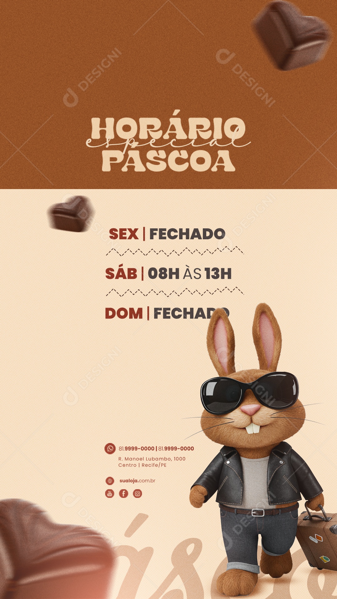 Story Horário de Páscoa Social Media PSD Editável