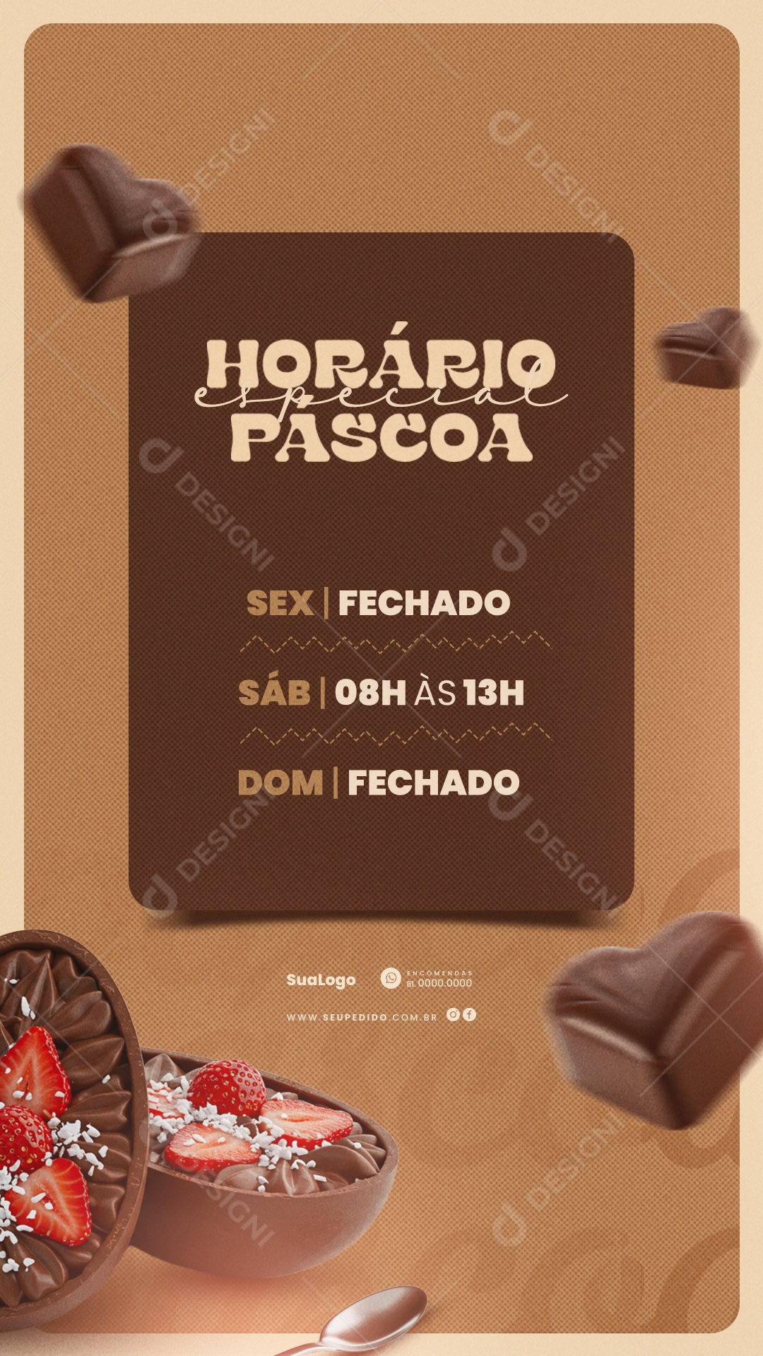 Story Horário de Páscoa Social Media PSD Editável