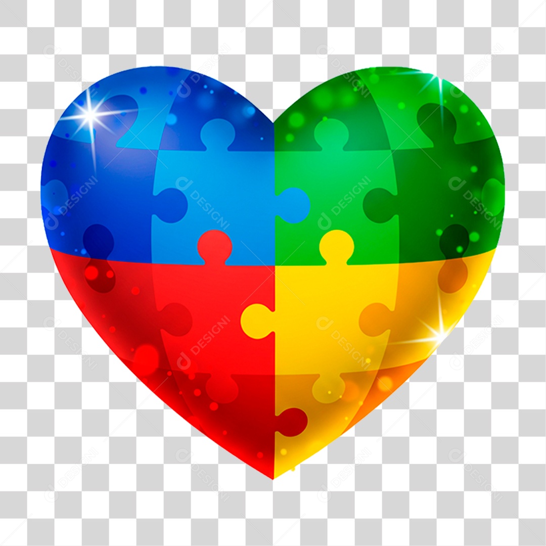 Coração Colorido PNG Transparente