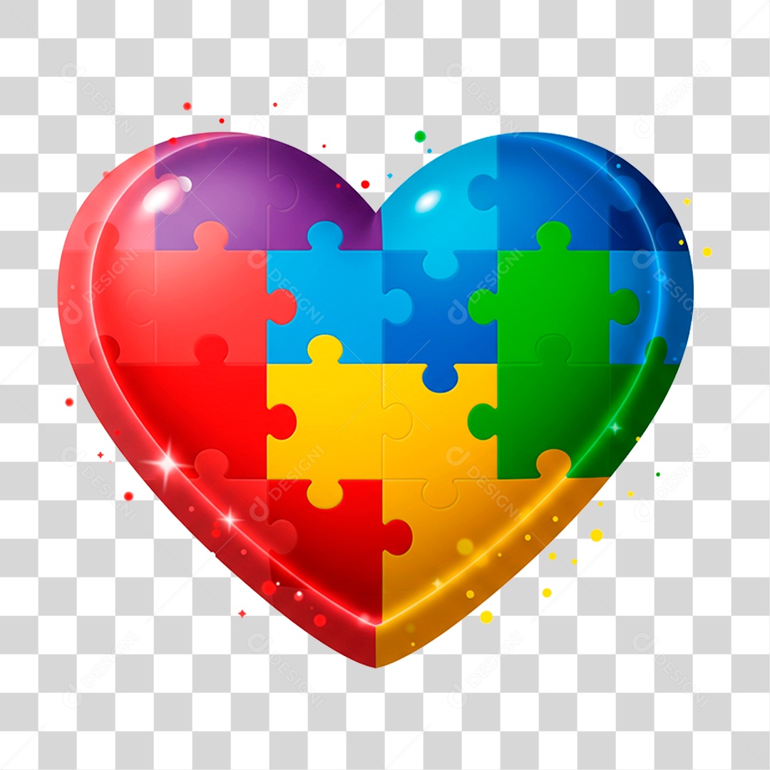 Coração Colorido PNG Transparente