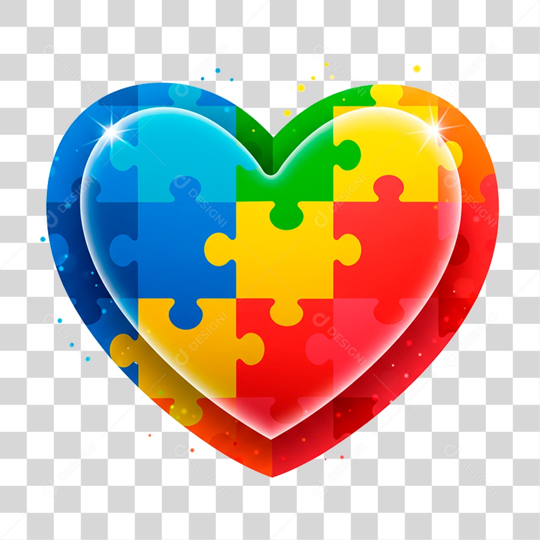 Coração Colorido PNG Transparente