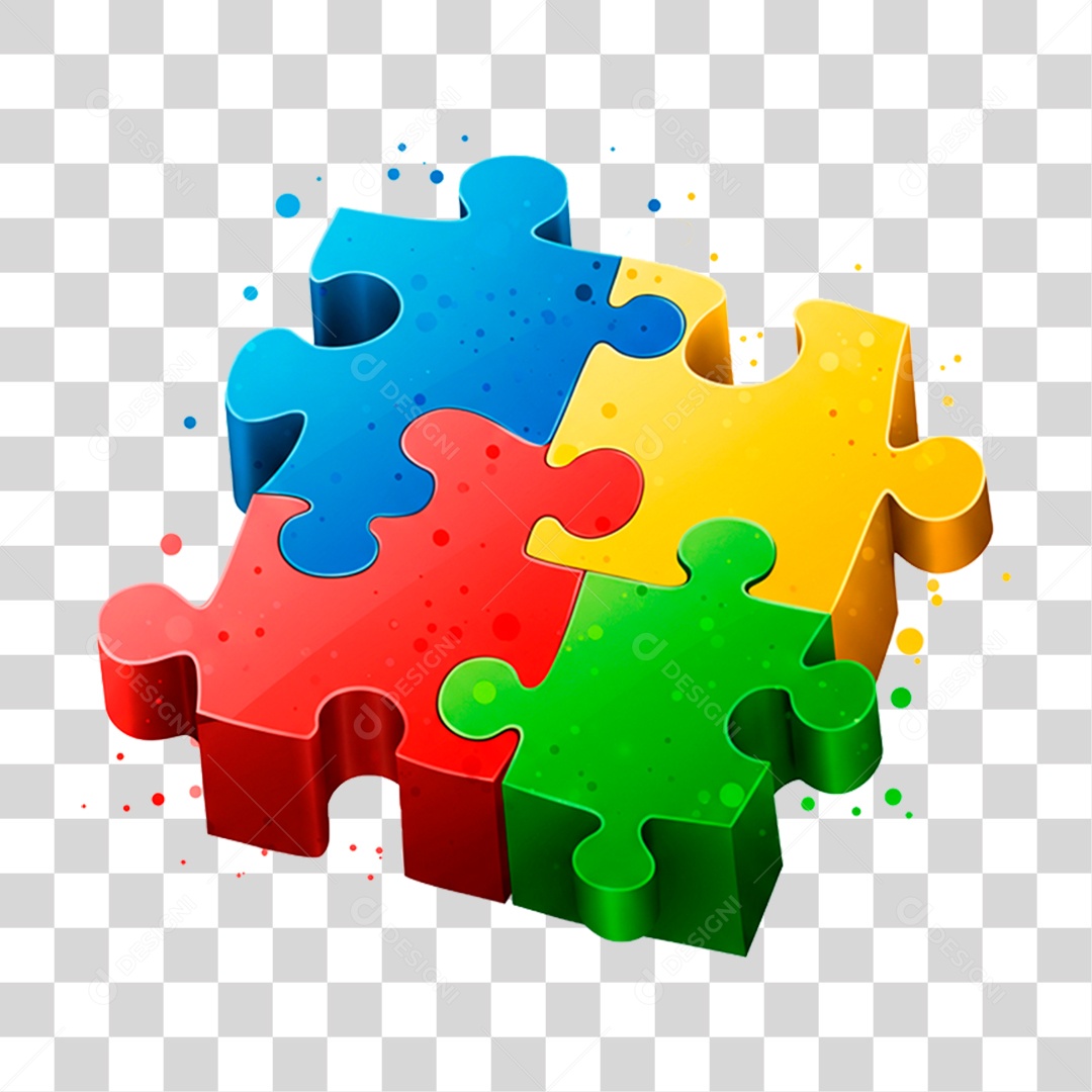 Quebra Cabeça Colorido PNG Transparente