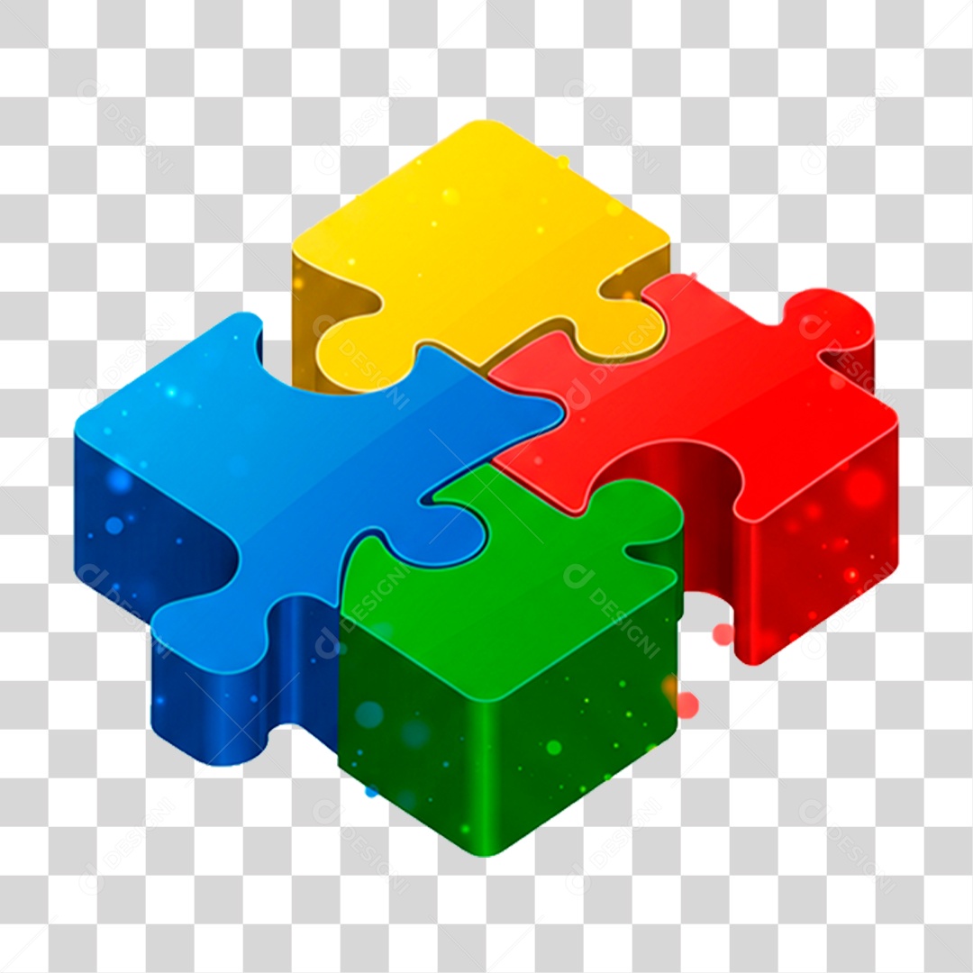 Quebra Cabeça Colorido PNG Transparente