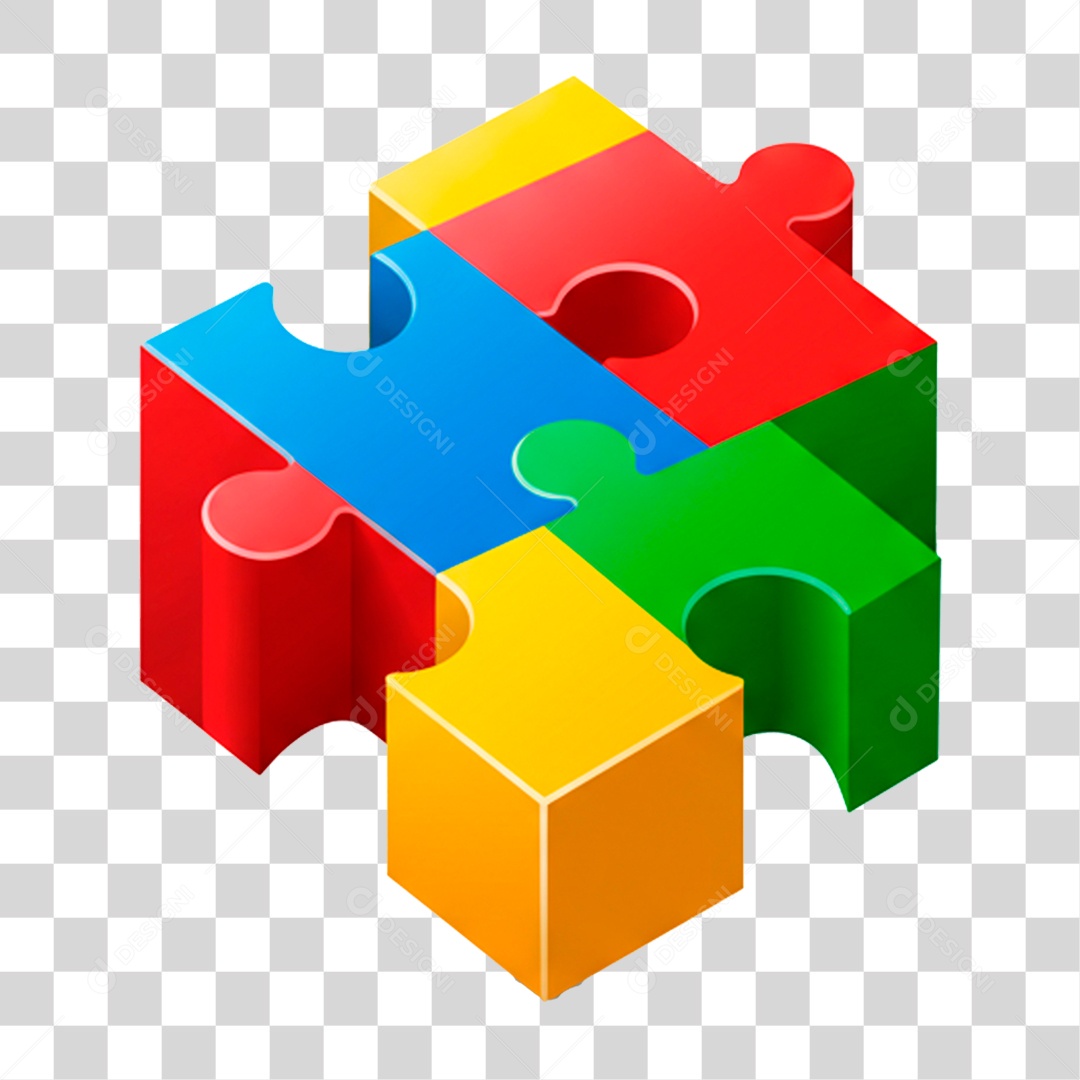 Quebra Cabeça Colorido PNG Transparente