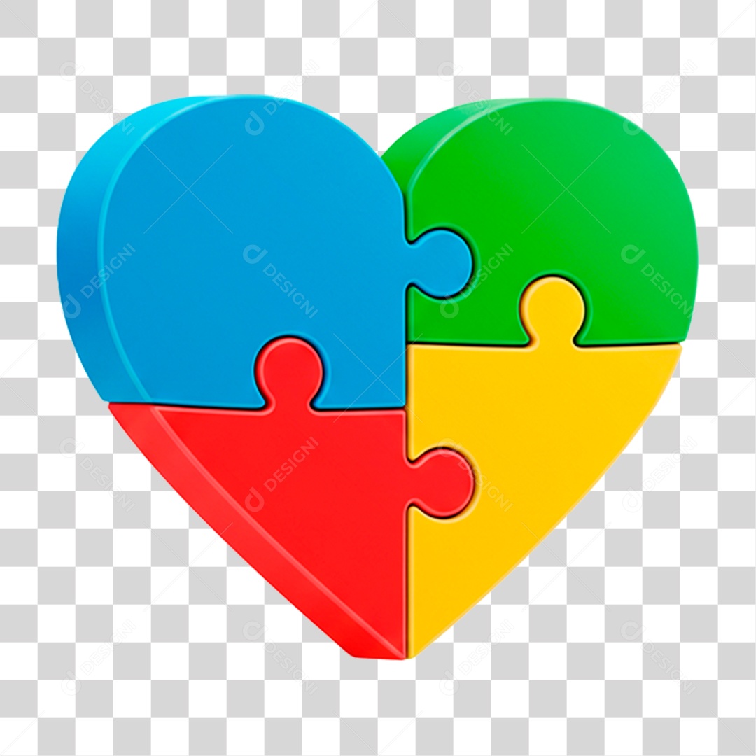 Coração Colorido PNG Transparente