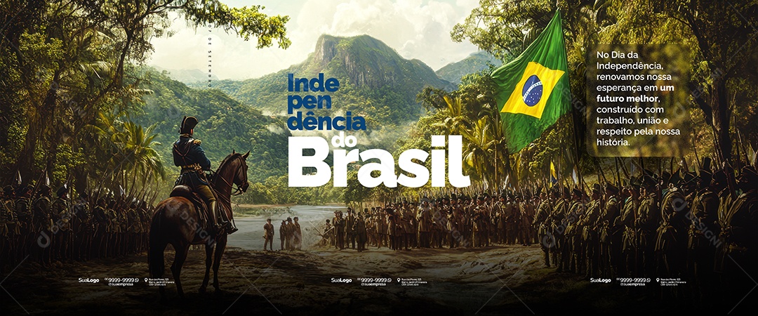 Carrossel Dia da Independência do Brasil 07 de Setembro Social Media PSD Editável