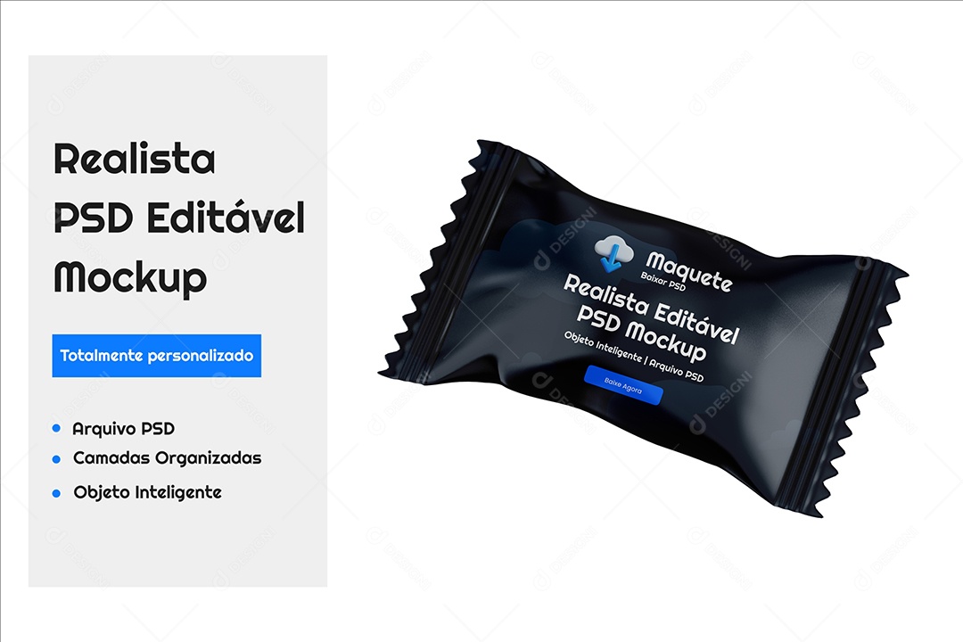 Embalagem de Doce PSD Editavel Mockup