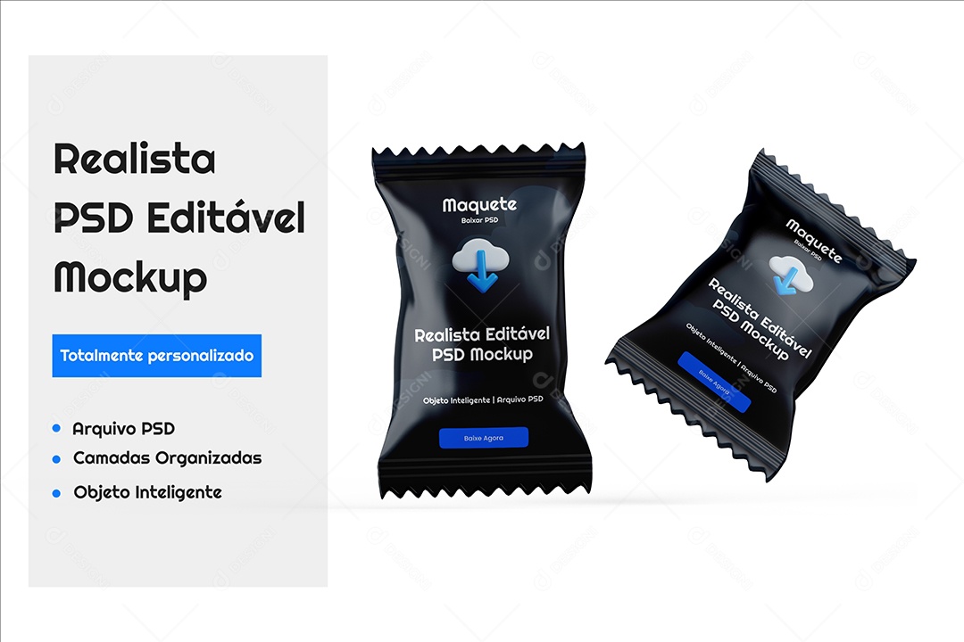 Embalagens de Doce PSD Editavel Mockup