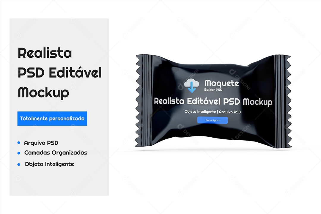 Embalagem de Doce PSD Editavel Mockup