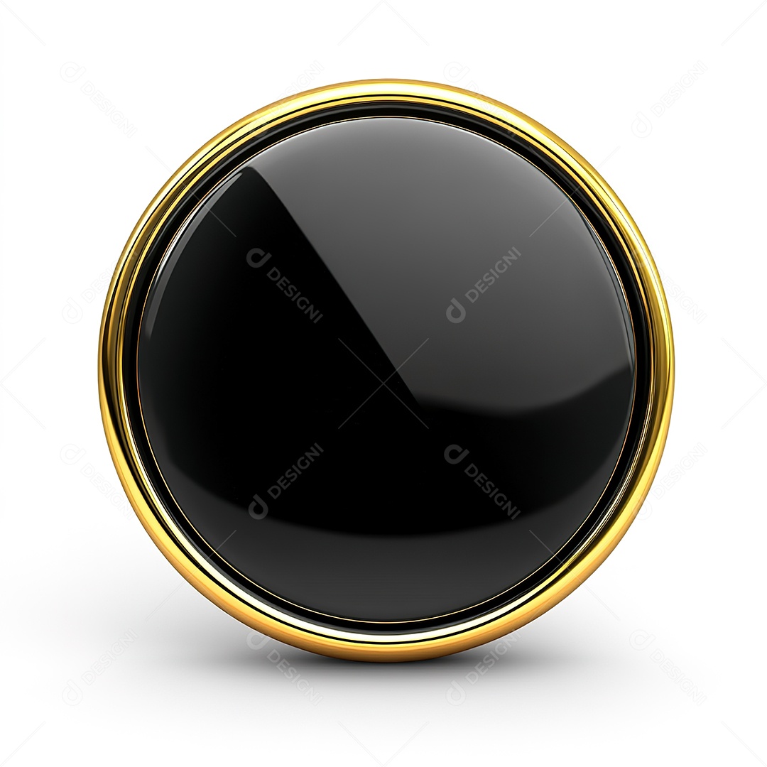 Botão preto elegante com borda dourada perfeito para site