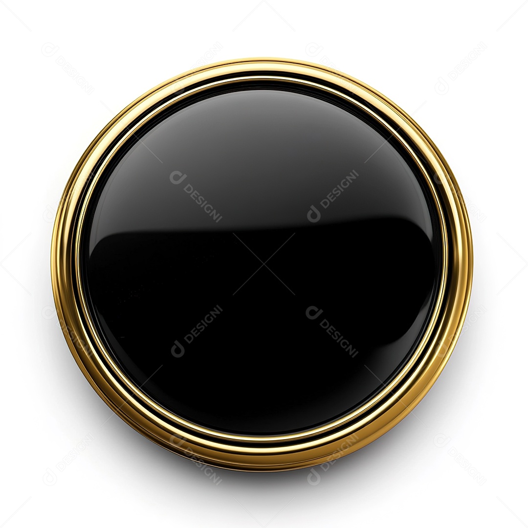Botão preto elegante com borda dourada perfeito para site