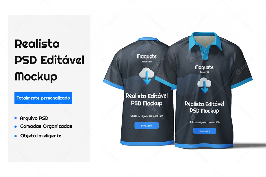 Mockup de Camisa Golo Polo PSD Editável