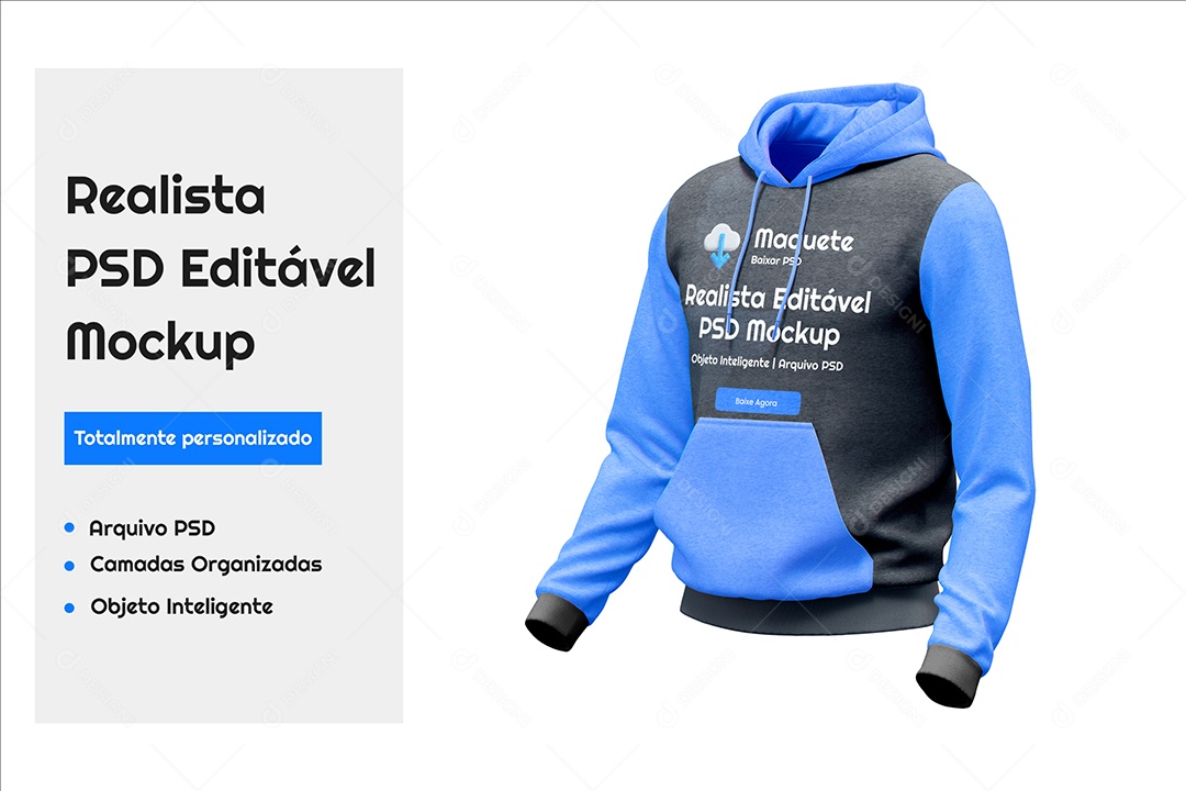 Modelo de Moletom Mockup PSD Editável