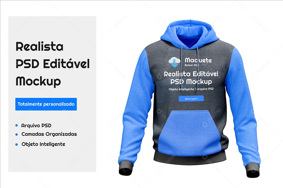 Modelo de Moletom Mockup PSD Editável
