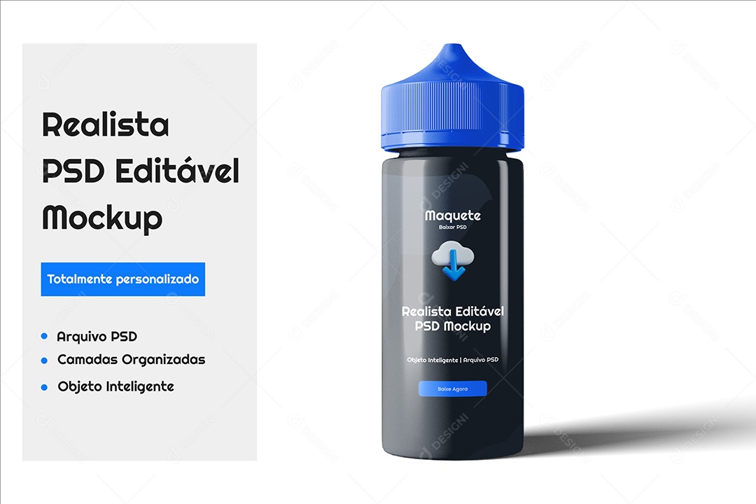 Mockup Garrafa de Líquido PSD Editável