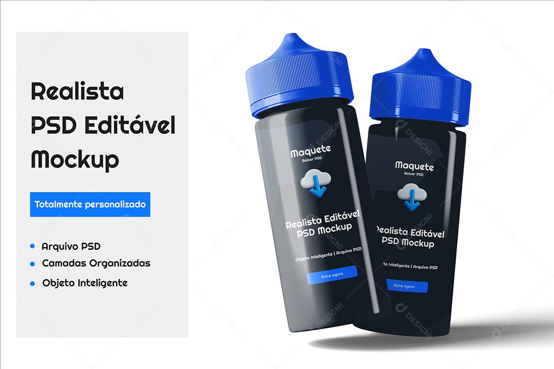 Mockup Garrafas de Líquido PSD Editável