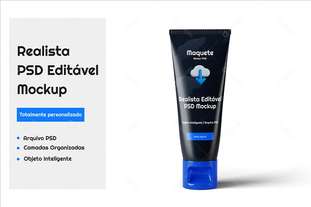 Mockup de Embalagem de Tubo PSD Editável