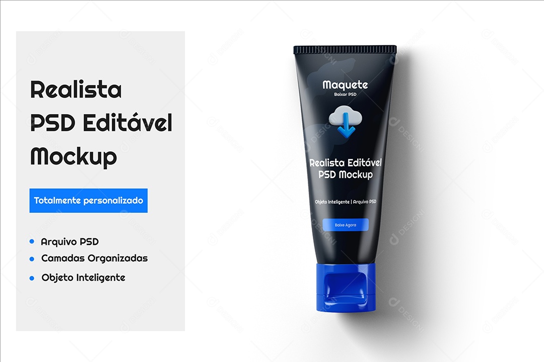 Mockup de Embalagem de Tubo PSD Editável