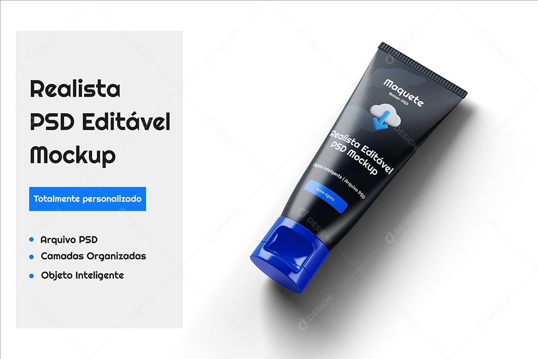 Mockup de Embalagem de Tubo PSD Editável