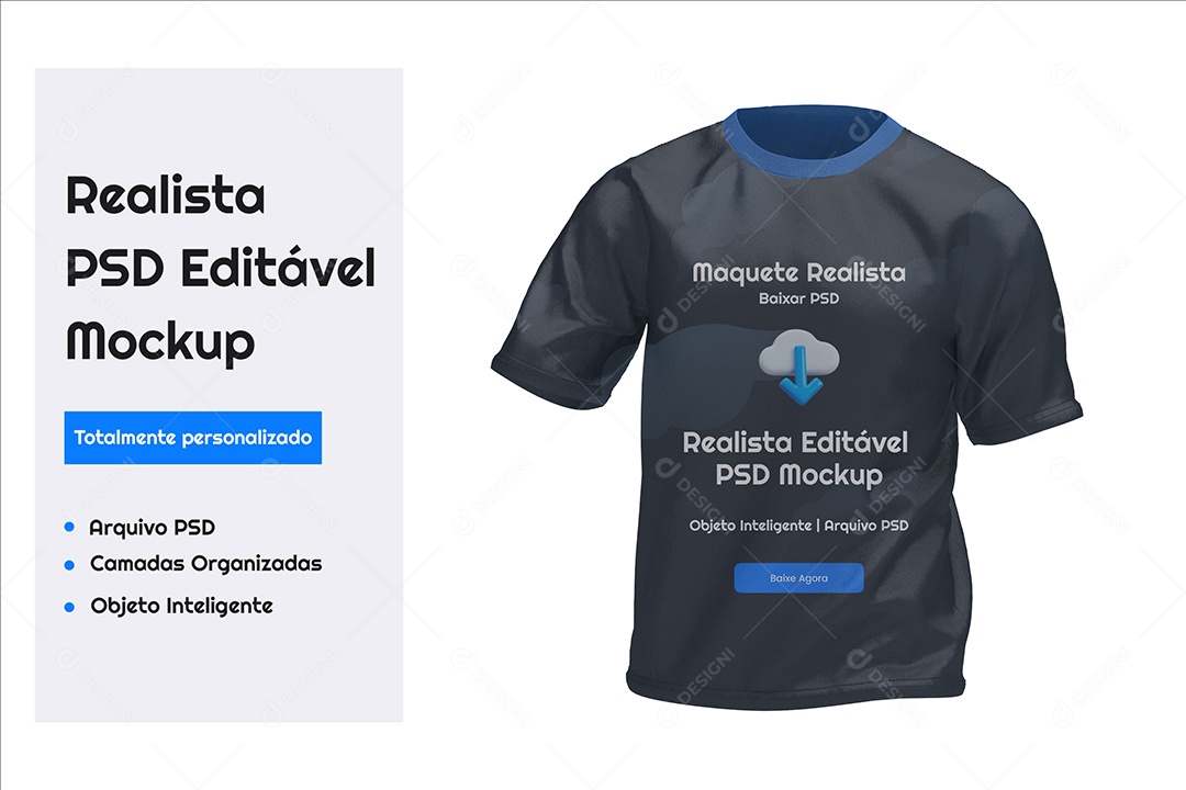 Modelo de Camiseta Mockup PSD Editável