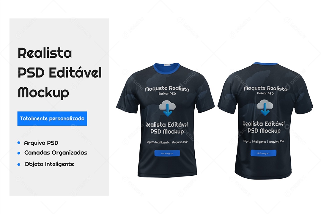 Modelo de Camiseta Mockup PSD Editável