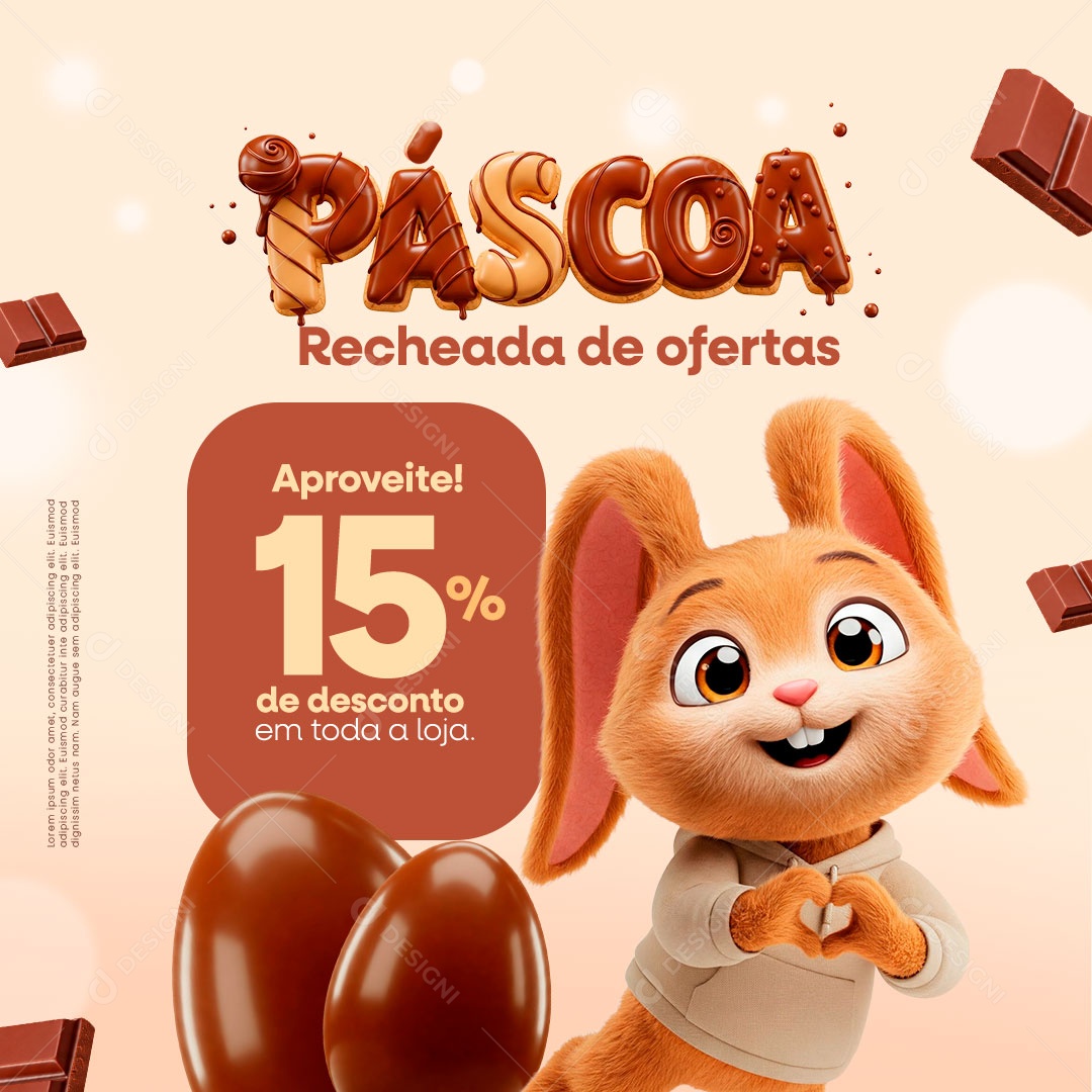 Ofertas de Páscoa Promoções Social Media PSD Editável