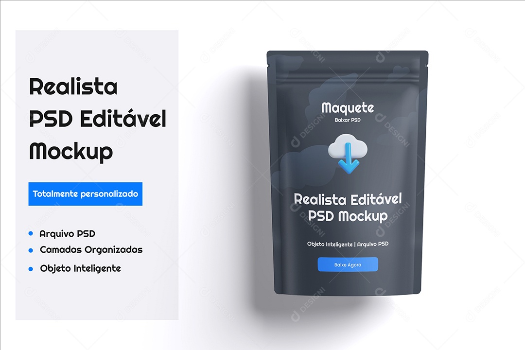 Sachê Mockup PSD Editável