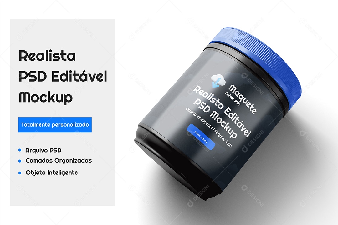 Mockup Pote de Plástico PSD Editável