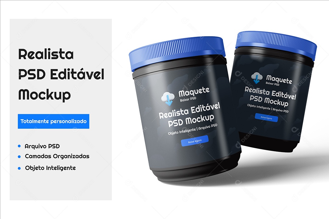 Mockup Pote de Plástico PSD Editável