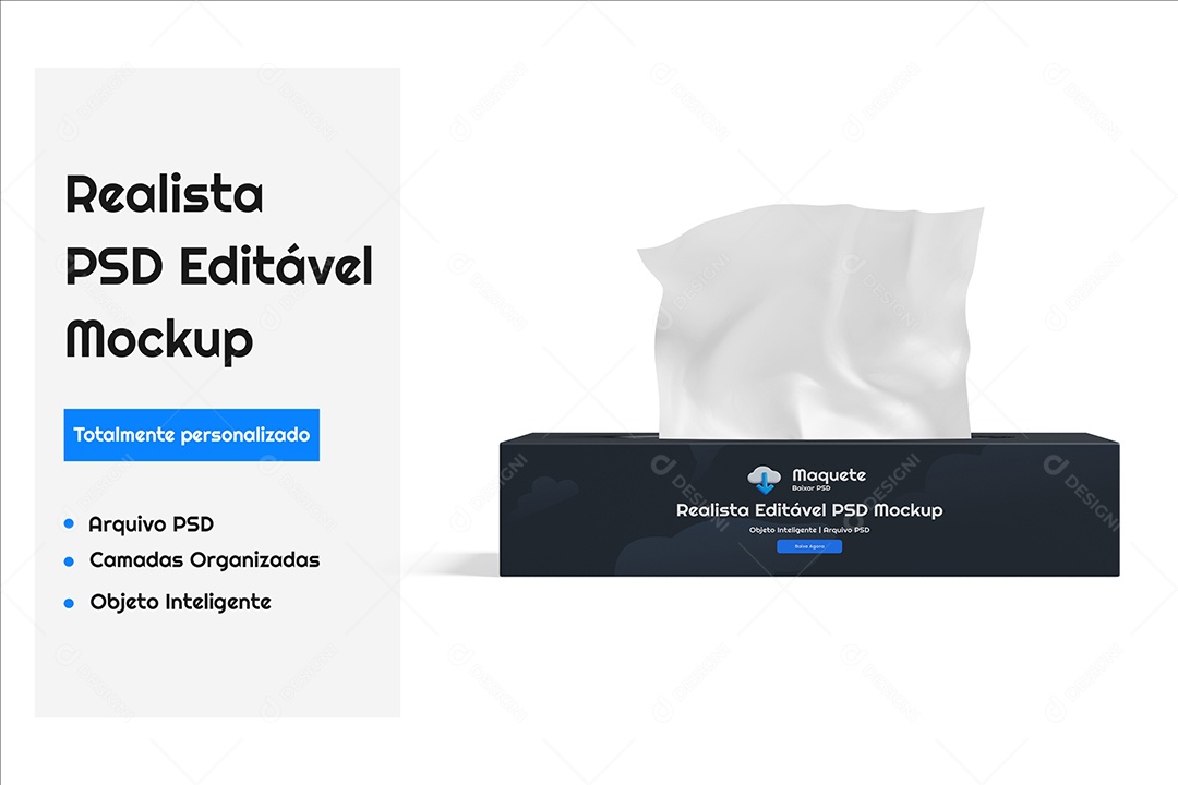 Mockup Lenço Umedecido PSD Editável