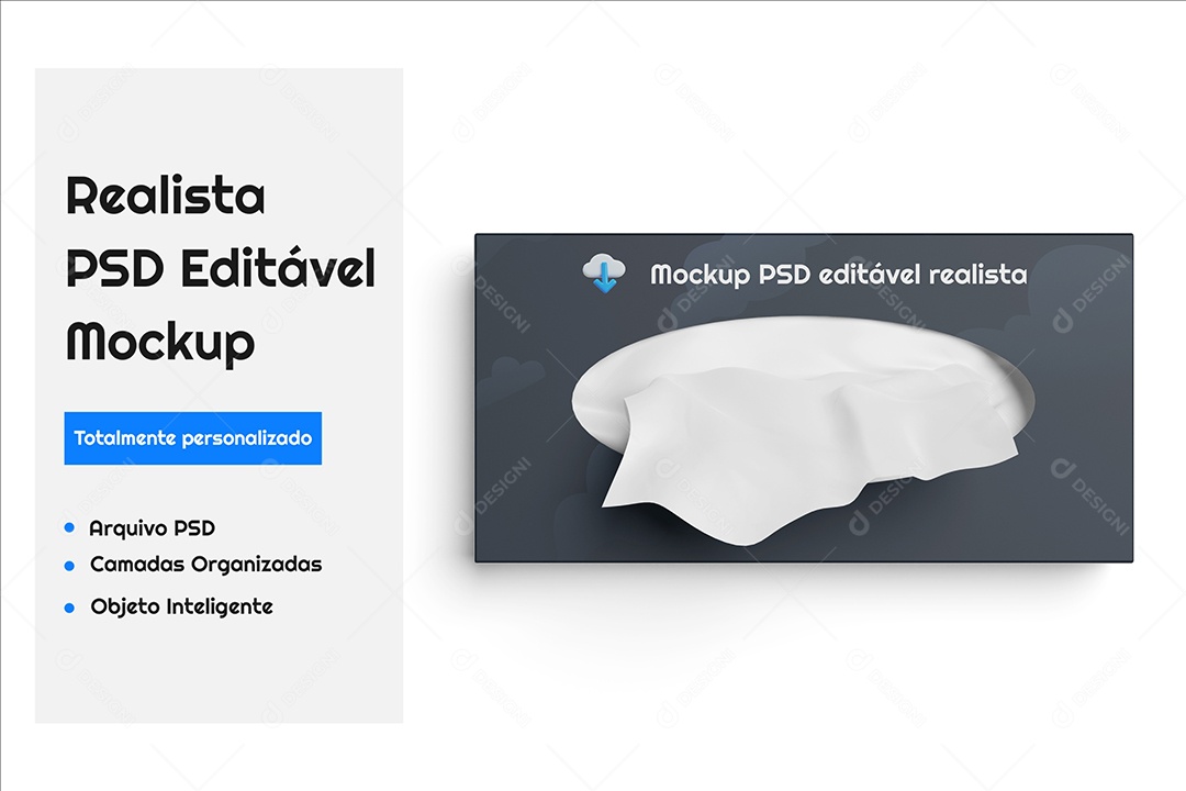 Mockup Lenço Umedecido PSD Editável