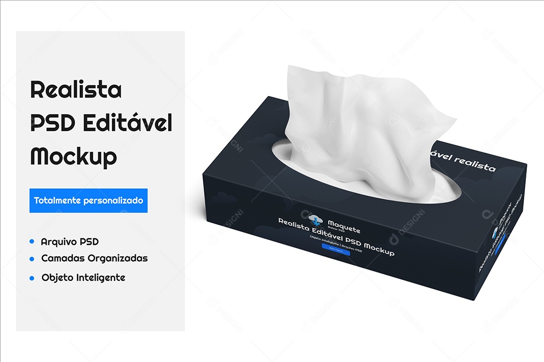 Mockup Lenço Umedecido PSD Editável