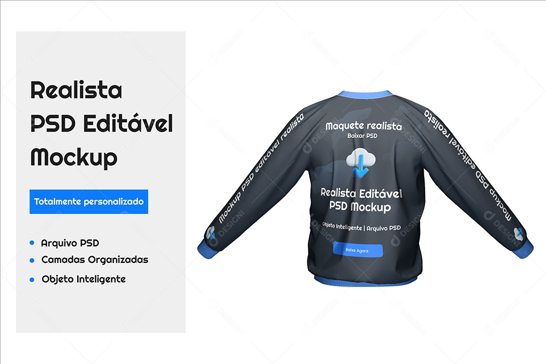 Mockup Camiseta Manga Longa PSD Editável