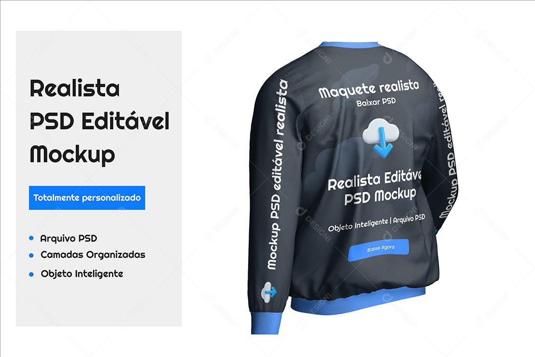 Mockup Camiseta Manga Longa PSD Editável