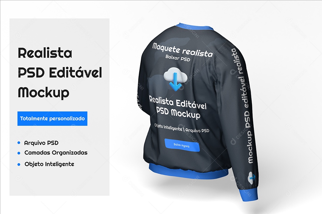 Mockup Camiseta Manga Longa PSD Editável