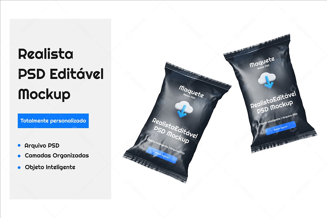 Mockup Embalagem de Lanche PSD Editável