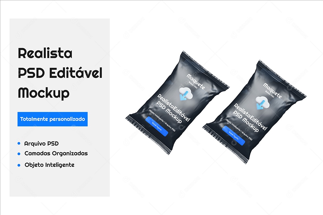 Mockup Embalagem de Lanche PSD Editável